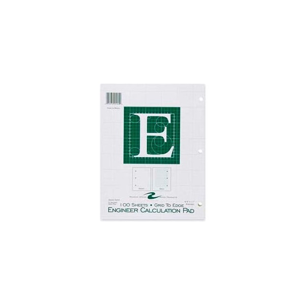 Roaring Springs Roaring Spring® Engineering Calculation Pad, 8-1/2" x 11", Quad Ruled, Green, 100 Sheets/Pad 95582